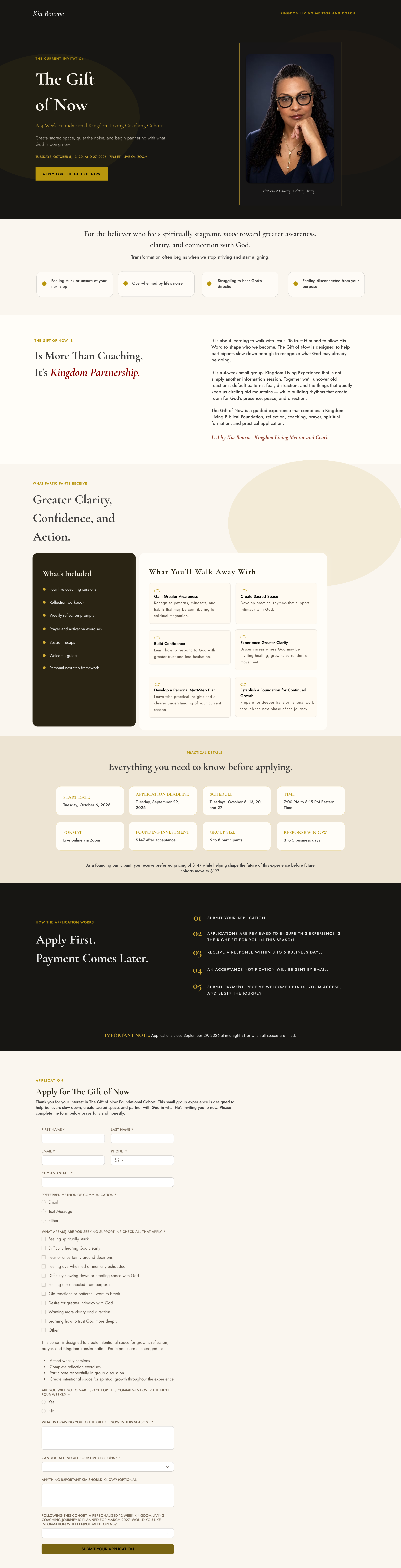 Kia Bourne website after redesign