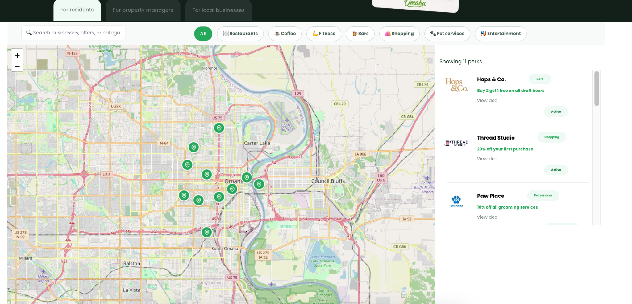RecyclePal Pal Perks interactive Omaha map